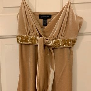 International Concepts  Gold Velveteen Top Size S